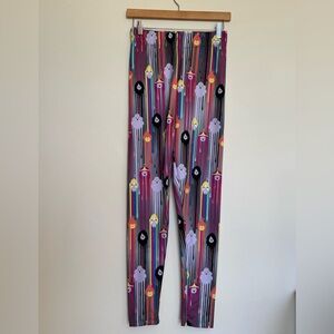 Adventure Time Multicolor Striped Character Leggings